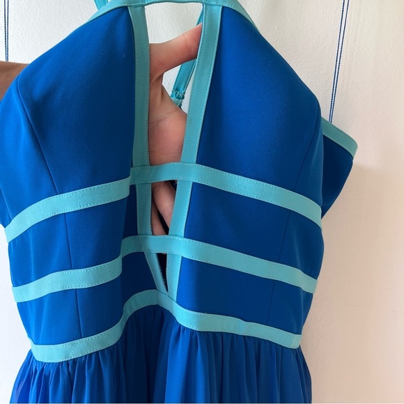 Aidan Mattox Blue Strappy Gown Size 12 – Formal Dress with Cutouts | summer maxi - Picture 10 of 15